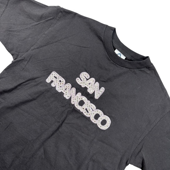 Alstyle Apparel & Activewear Other - VTG San Francisco sequins bling tee Alstyle Black Sz M Grannycore Biker grunge‎